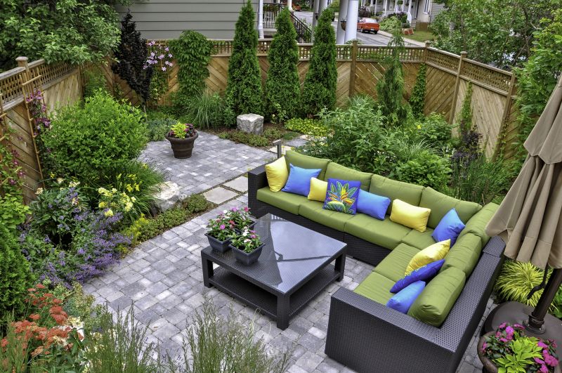 Lush backyard with paver patio